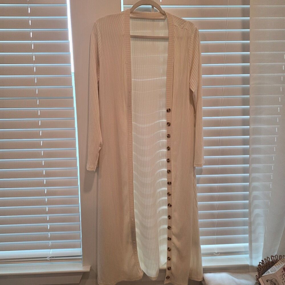 Women's Long Sleeve Button Down Ribbed Cardigan
